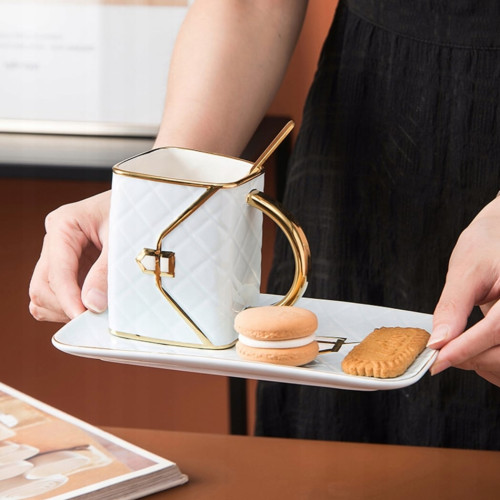 Domácnosť a zábava - Dizajnová sada hrnčeka na kávu v tvare kabelky