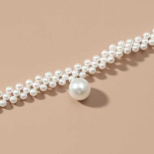 Dámska móda, doplnky - Pletený perlový náhrdelník