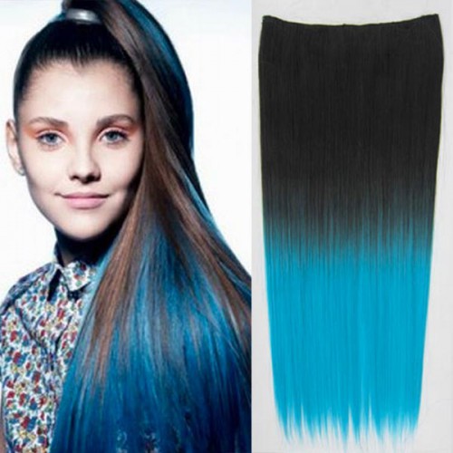 Predlžovanie vlasov, účesy - Clip in vlasy - 60 cm dlhý pás vlasov - ombre štýl - odtieň 2 T Light Blue